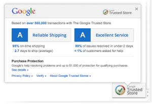 Google Trusted Stores Shopsiegel Badge